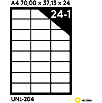 Speciální papír Samolepicí etikety A4 70 x 37.13 x 24, 100 listů