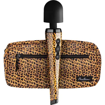 Vibrátor Panthra Shaka Wand - akumulátorový masážní vibrátor (leopardí černá)