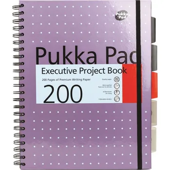 Blok Pukka Pad projektový blok Metallic Executive A4, papír 80g,100 listů, fialový, linkovaný