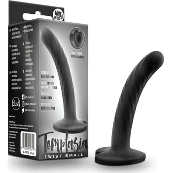 Dildo Temptasia Twist Small - přísavkový, zkroucený dildo (černý)