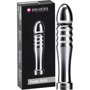 Dildo Mystim Funky Fella - žebrované elektro dildo