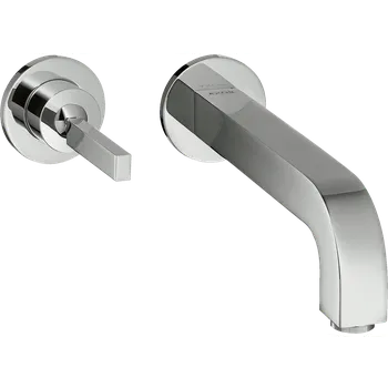 Vodovodní baterie AXOR Citterio Páková umyvadlová baterie pod omítku, pro nástěnnou montáž, s kolíkovou rukojetí s výtokem 225 mm a rozetami, chrom 39116000