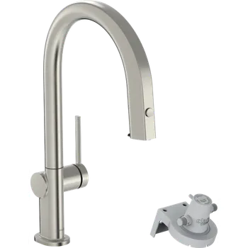 Vodovodní baterie Hansgrohe Aqittura M91 FilterSystem 210, vytažitelný výtok, 1jet, vzhled nerezu 76803800