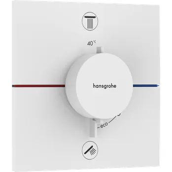 Vodovodní baterie Hansgrohe ShowerSelect Comfort E Termostat pod omítku pro 2 spotřebiče, matná bílá 15572700