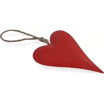 Dekorace kovové srdce červené II. jakost - 1 ks