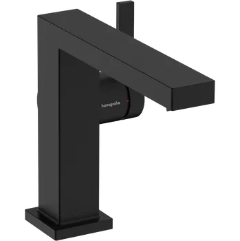 Vodovodní baterie Hansgrohe Tecturis E Páková umyvadlová baterie 110 Fine CoolStart EcoSmart+ s odtokovou soupravou s táhlem, matná černá 73023670