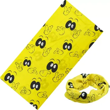 Nákrčník Multifunkční šatka Look at Me - žlutá 48x25cm