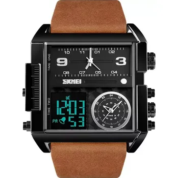 Hodinky SKMEI 1584 duální hodinky 3 times Černo Hnědé