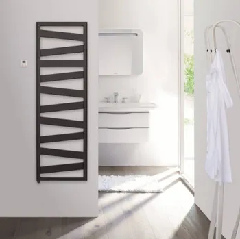 Radiátor Zehnder Kazeane - Radiátor 1592x500 mm, pro elektrický provoz, RACY-C, černá matná RK-160-050/GD-0557