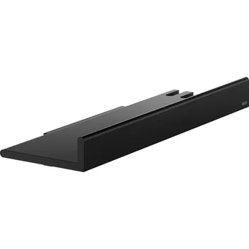 Keuco Reva - Polička do sprchy s integrovanou stěrkou na sklo a háčkem 350x116 mm, černá matná 12859370000