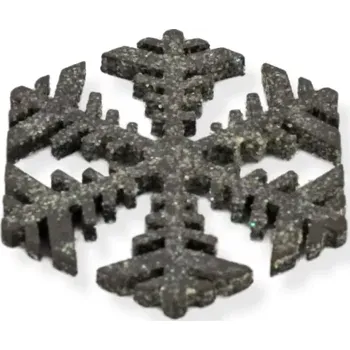 Vločka dřevěná s glitry - 2 ks