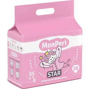 Plenkové kalhoty MonPeri STAR XS 2-4kg-(28 ks) hypoalergenní jednorázové dětské pleny vel.1