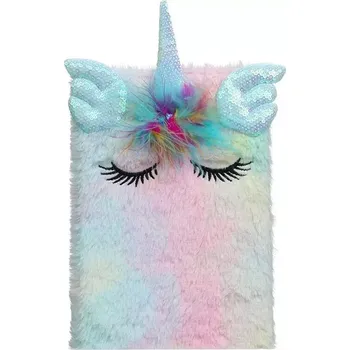 Diář Plyšový zápisník deník A5 Jednorožec s rohem