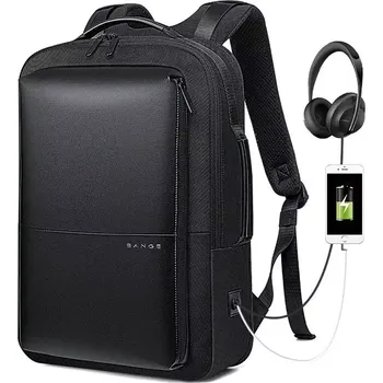 Městský batoh BANGE Business i studentský batoh s USB SENEL Černý 24L