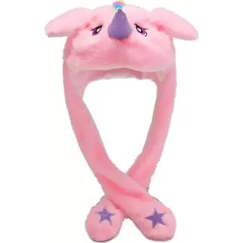 Čepice Plyšová LED čepice Funky Animal Jednorožec růžový
