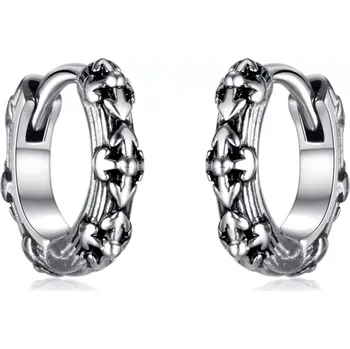 Náušnice Ocelové Náušnice kruhy s křížem 12mm Stříbrné