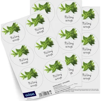 samolepka Samolepky na láhve Mátový sirup