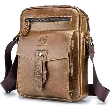 Bullcaptain pánská kožená messenger taška Colman Hnědá 8L