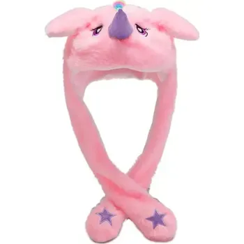Čepice Funky Animal Plyšová LED čepice Jednorožec růžová