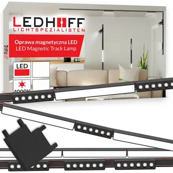 Lištové osvětlení Ledhoff černé, 6 bodů, 200 cm, 12W LED, neutrální bílá