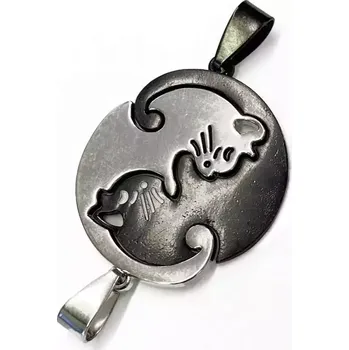 Přívěsek Partnerské přívěsky puzzle Kočka a Kocour pro pár