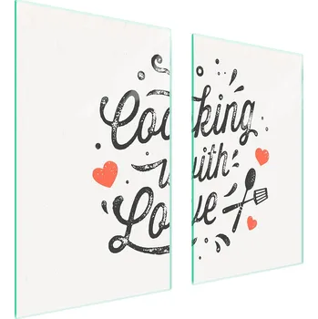 Obraz Skleněná ochranná deska na sporák 75x52 Nápis