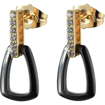 Náušnice Puzetové Náušnice z chirurgické oceli Black Gold