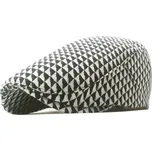 Pánská plochá kostkovaná čepice bekovka Cigoli Bílá