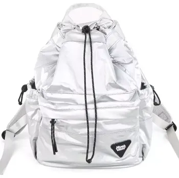 Městský batoh Himawari lesklý stahovací batoh MimaWay Stříbrný 12L