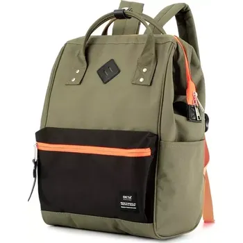 Městský batoh Okta grande studentský batoh USB port Borla Zelený 19L