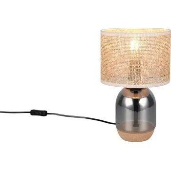 Lampička TRIO 564900157 TARA stolní lampička V320mm 1xE27 chromová, přírodní