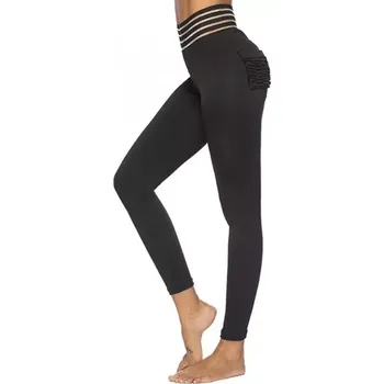 Dámské legíny Dámské Sportovní legíny Fitness Černé - Velikost XL (PLUS LARGE)