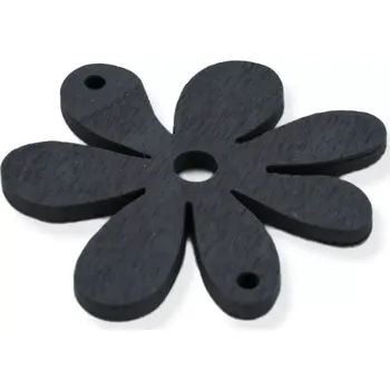 Dřevěný květ velký tmavě šedý - 1 ks