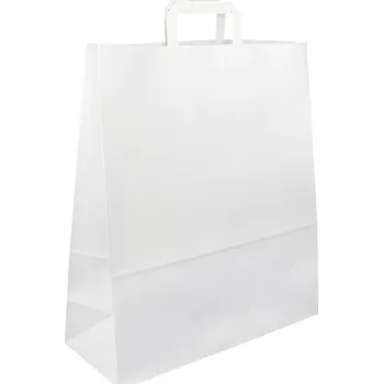 Nákupní taška Papírová taška bílá 40x16x45 s plochým uchem Topcraft