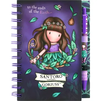 Blok Plánovač Santoro s propiskou - To The Ends Of The Earth, kroužková vazba, 13,5 x 17 x 2 cm