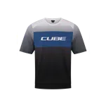 dres CUBE MTB Round Neck krátký rukáv šedo modrá S