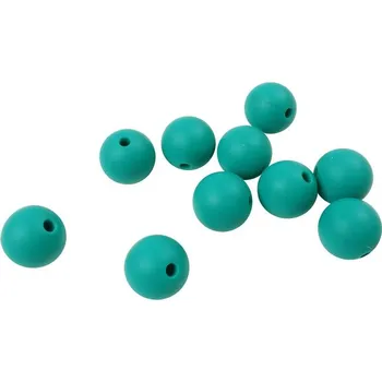 Dětské navlékací korálky Natana silikonové korálky smaragdově zelené 12 mm 10 kusů