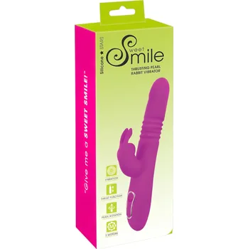 Vibrátor SMILE Rabbit - růžový láskyplný rotační vibrátor s klitorální funkcí