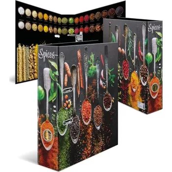 Designový pákový pořadač A4 7cm karton motiv - Koření