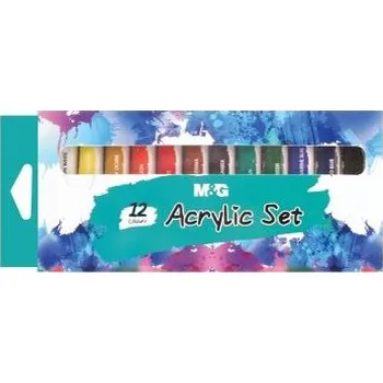 Vodová barva Barvy akrylové M&G 12ml / sada 12 ks