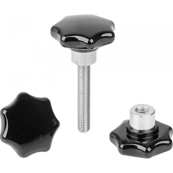 Nábytkové kování Hvězdicové rukojeti plastové s vyčnívajícím ocelovým pouzdrem 06209-01-23206