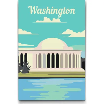 Malování podle čísel - Washington, Spojené státy Velikost: 40x60cm, Rámování: Pouze srolované plátno