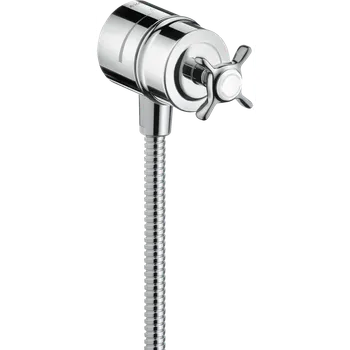 Vodovodní baterie AXOR Montreux Přípojka hadice se zpětným ventilem, s uzavíracím ventilem a rukojetí ve tvaru kříže, chrom 16882000