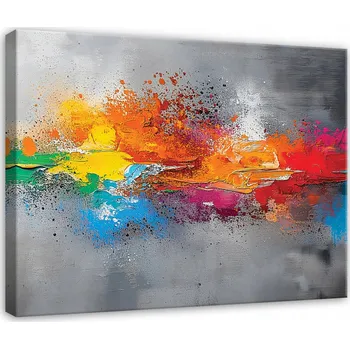 Obraz OBRAZ ŠEDÁ ABSTRAKCE LOFT DO LOŽNICE OBÝVÁKU KUCHYNĚ NA PLÁTNĚ 60x40