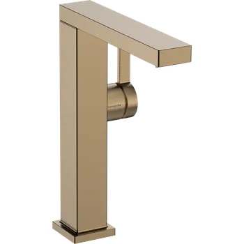 Vodovodní baterie Hansgrohe Tecturis E Páková umyvadlová baterie 210 Fine CoolStart EcoSmart+ s otočným výtokem a odtokovou soupravou s táhlem, kartáčovaný bronz 73060140