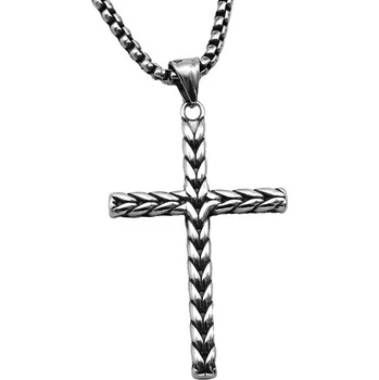 Přívěsek Přívěsek z chirurgické oceli křížek Spletenec - Model BEZ ŘETÍZKU (pouze přívěsek)