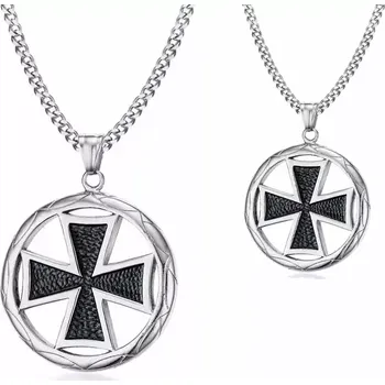 Přívěsek Přívěšek z chirurgické oceli Maltézský kříž - Velikost Velký (45 mm průměr)