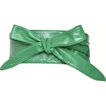 Opasek Dámský široký pásek z umělé kůže Zelený