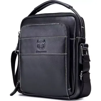 Bullcaptain pánská kožená messenger taška Ursicin Černá