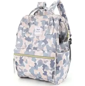 Městský batoh Himawari studentský batoh s USB port Holly Camuflage 19L